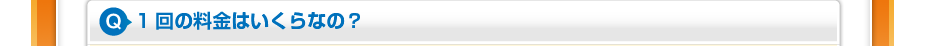 1回の料金はいくらなの?